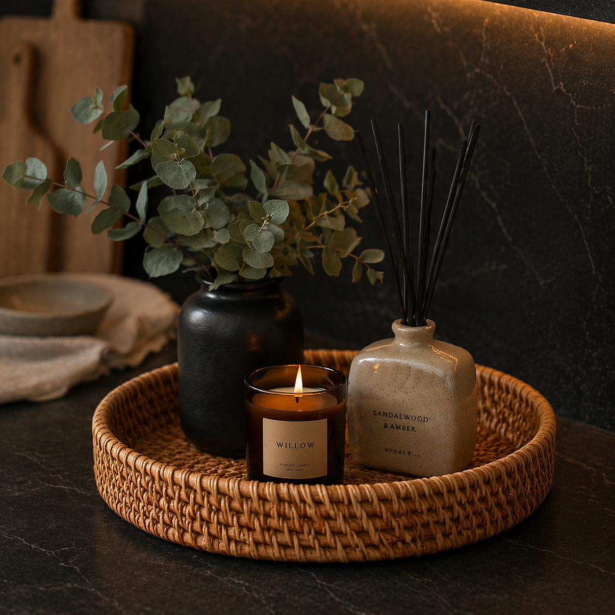 Signature Decorative Woven Rattan Tray