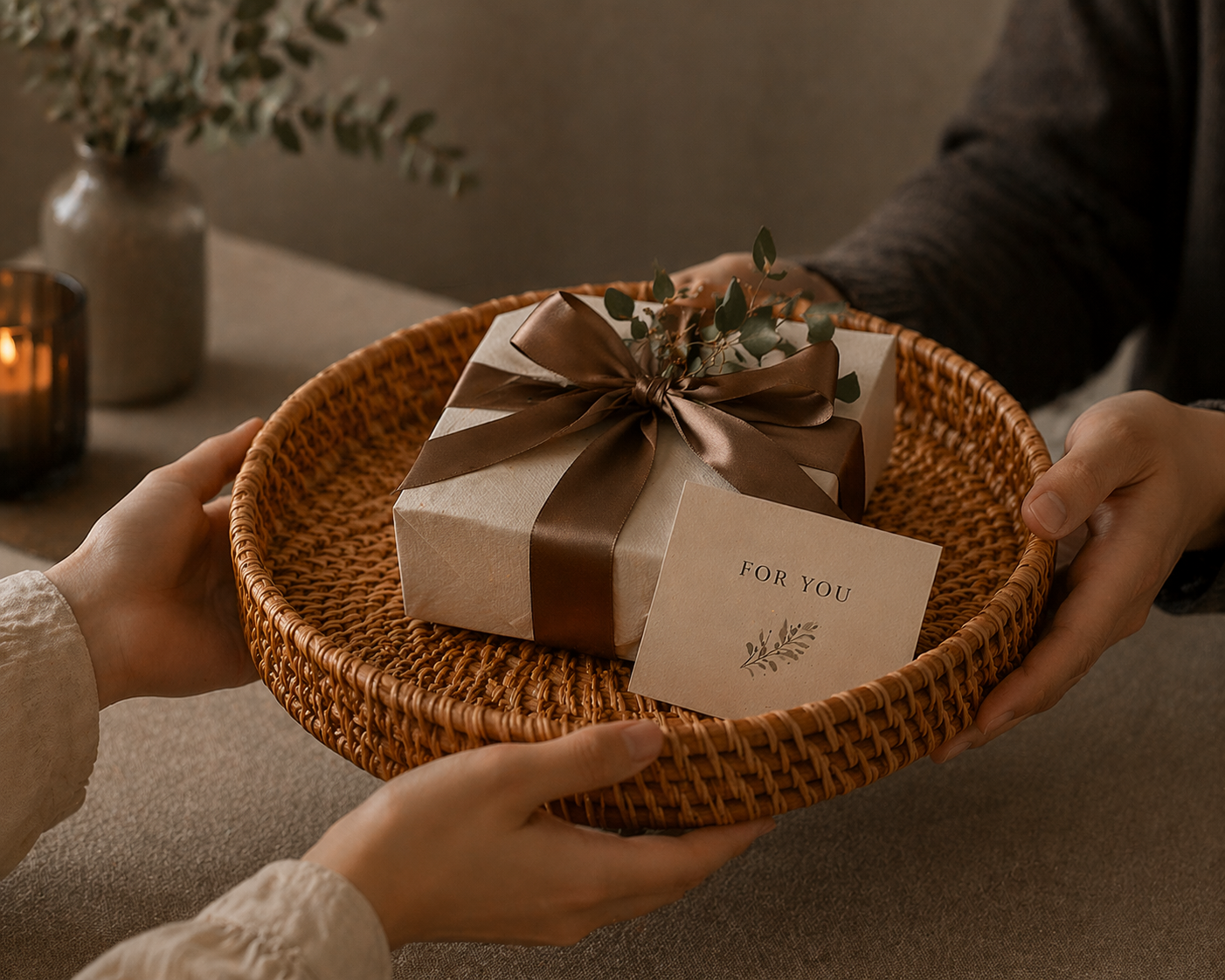 Signature Decorative Woven Rattan Tray