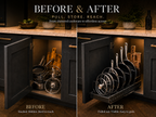 Pull-Out Pan Organiser Rack – Adjustable Cabinet Storage