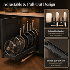 Pull-Out Pan Organiser Rack – Adjustable Cabinet Storage