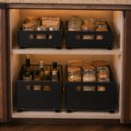 Pull-Out Kitchen Cupboard Organiser Set – Sliding Storage Baskets