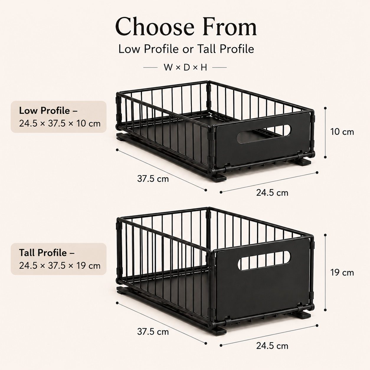 Pull-Out Kitchen Cupboard Organiser Set – Sliding Storage Baskets